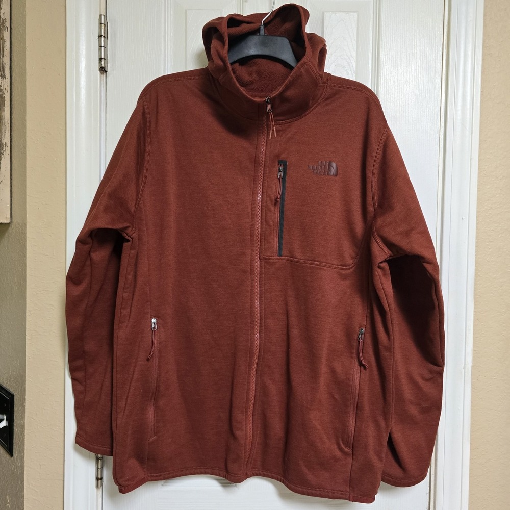 The North Face Hoodie Jacket Mens Size XL Full Zip Brick House Red